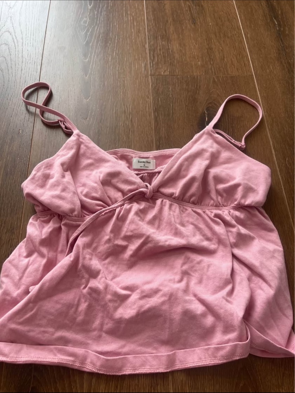 Sunday Best Pink Tie-Front Cami Top